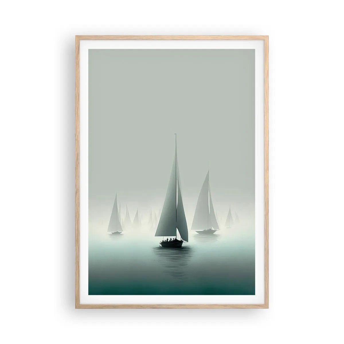 Affiche dans un chêne clair - Poster - Fait de brouillard - 70x100 cm