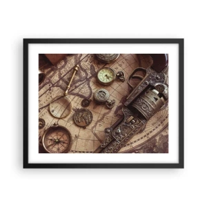 Affiche dans un cadre noir - Poster - L'aventure appelle - 50x40 cm