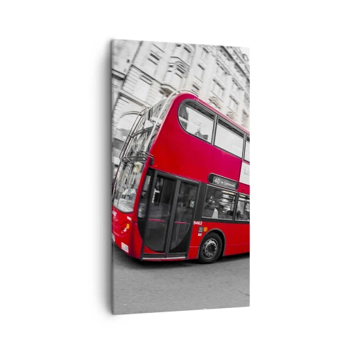 Impression sur toile - Image sur toile - Londres traditionnellement - en bus - 45x80 cm