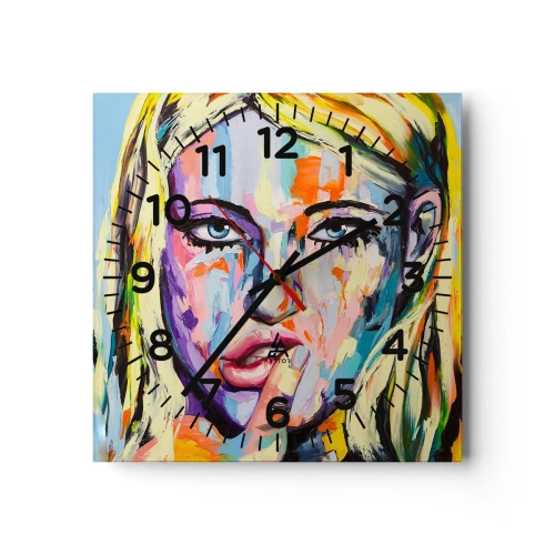 Horloge murale - Pendule murale - Regarde-la droit dans les yeux - 40x40 cm