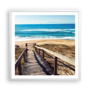 Affiche dans un cadre blanc - Poster - Cours! - 60x60 cm