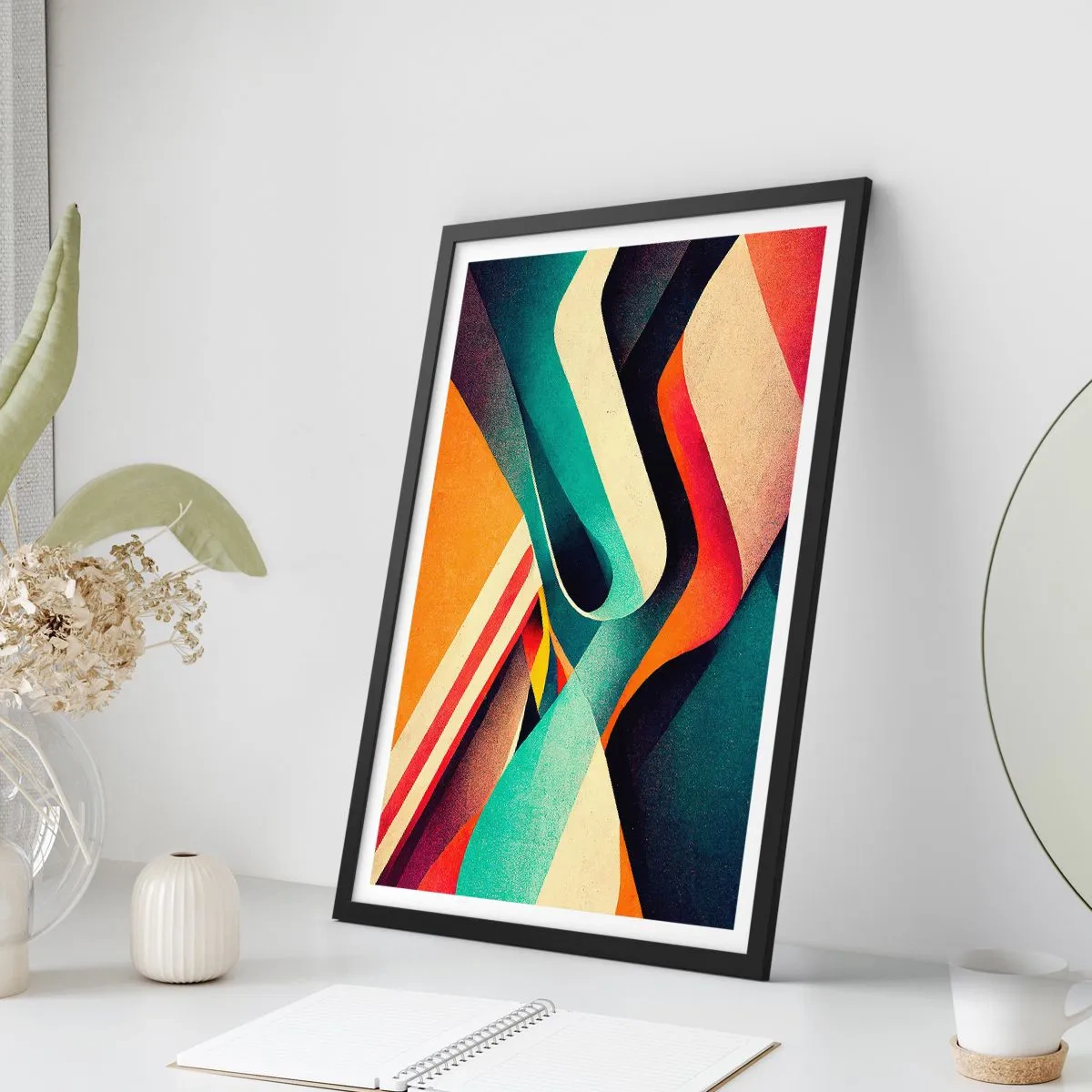 Affiche dans un cadre noir - Poster - Composition intense - 61x91 cm