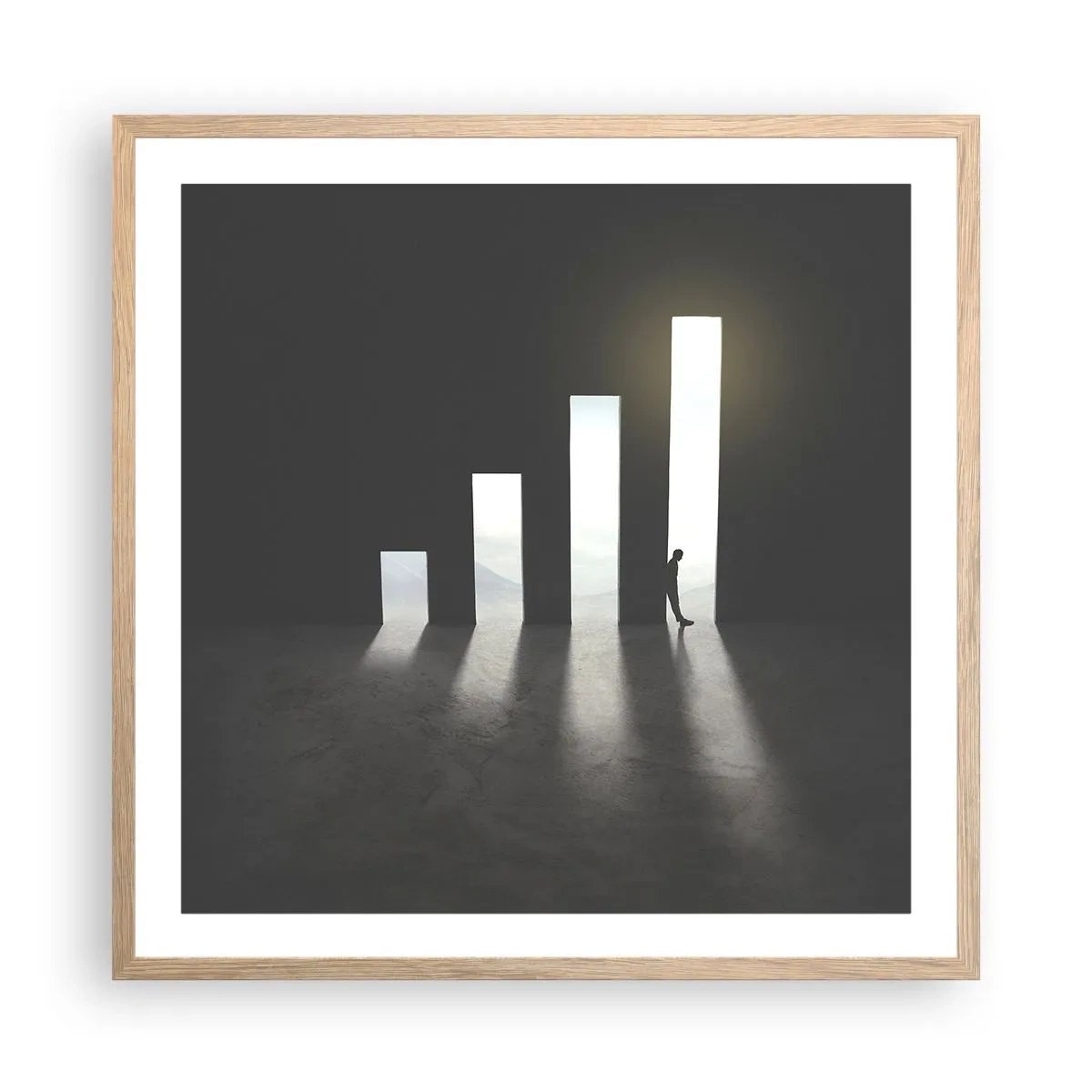 Affiche dans un chêne clair - Poster - Succès – impression - 60x60 cm