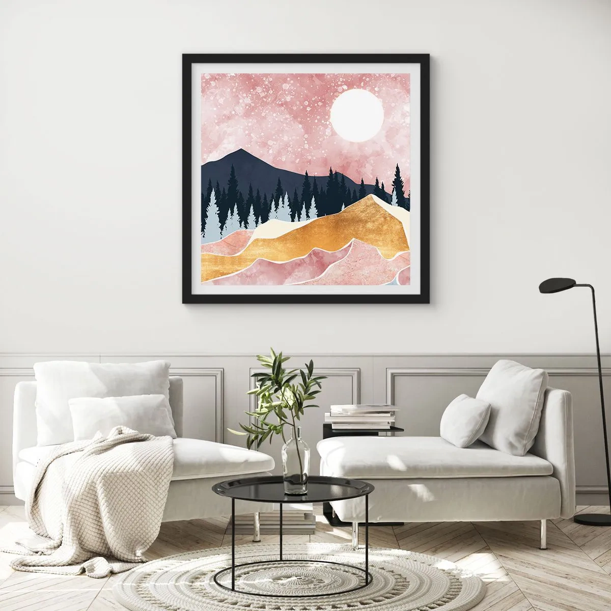 Affiche dans un cadre noir - Poster - Gardien de la nuit - 60x60 cm