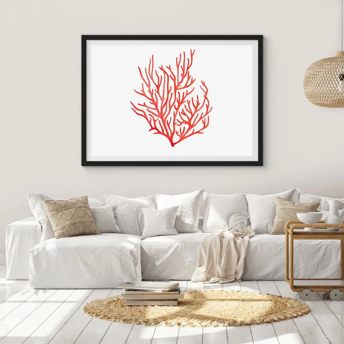 Affiche dans un cadre noir - Poster - Filigrane de corail - 40x30 cm