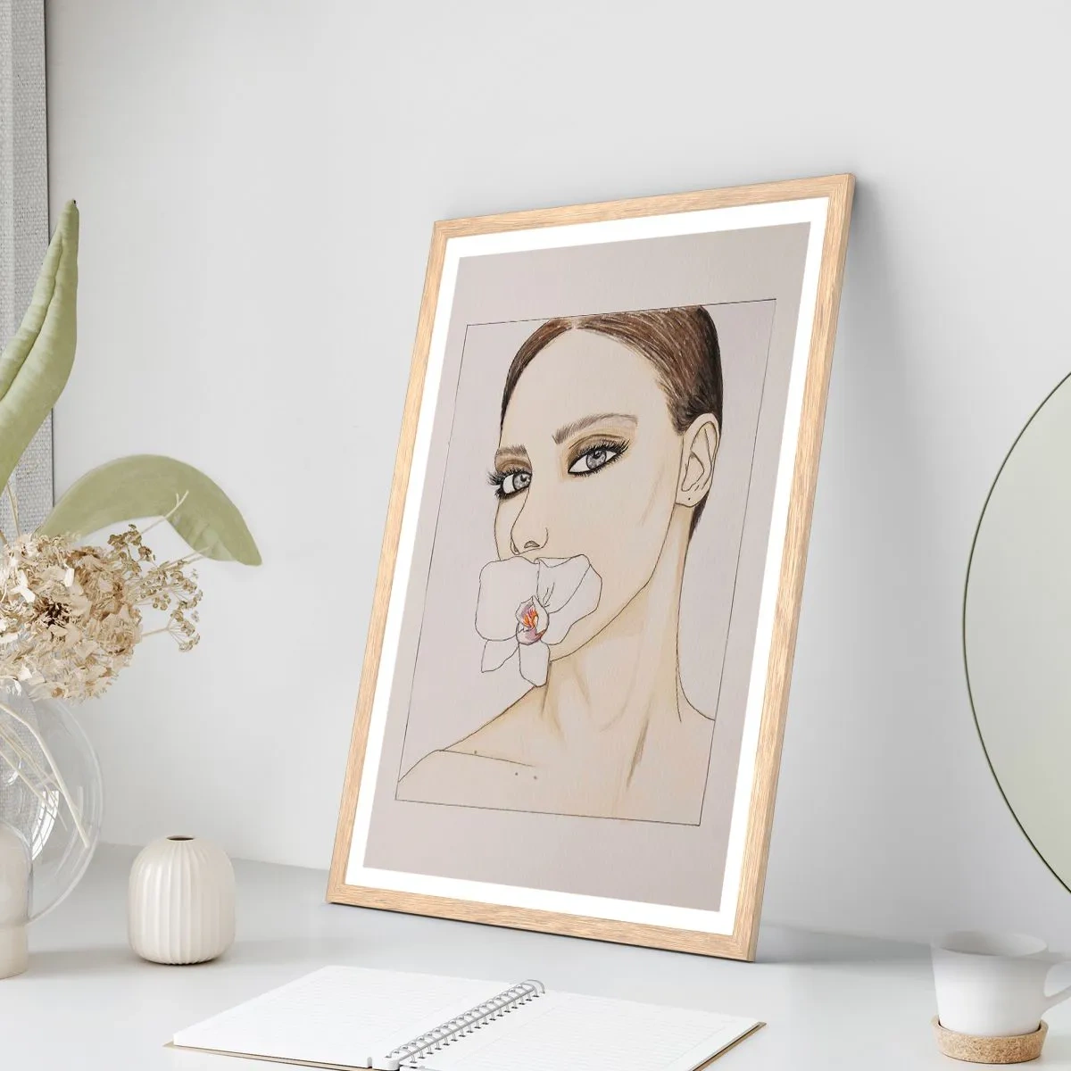 Affiche dans un chêne clair - Poster - Symbole de l'élégance et de la beauté - 30x40 cm