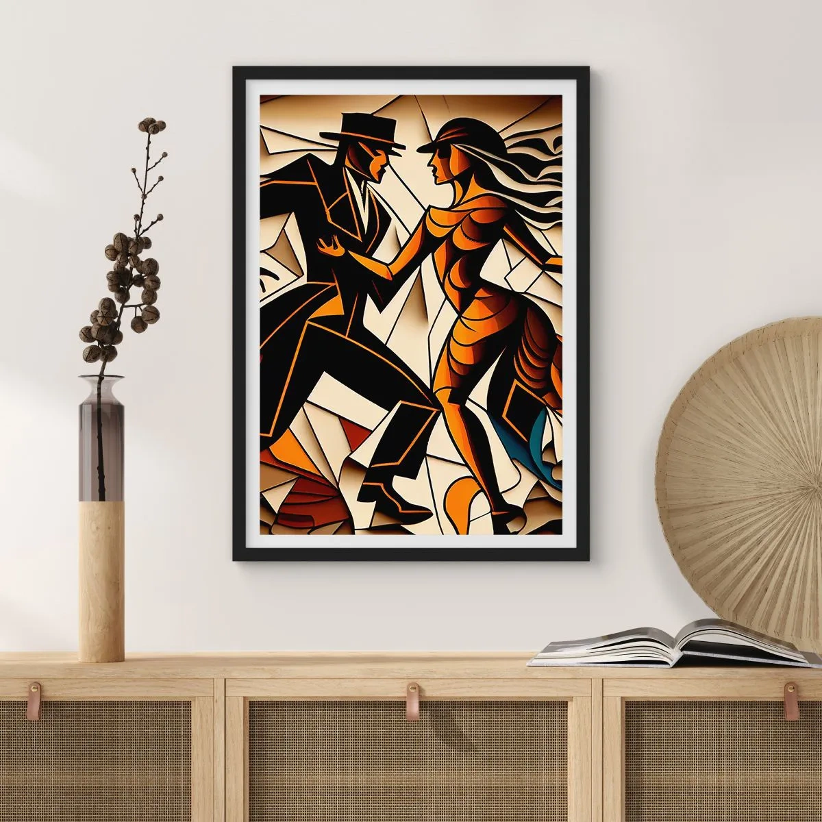 Affiche dans un cadre noir - Poster - Danse de passion et de volupté - 40x50 cm