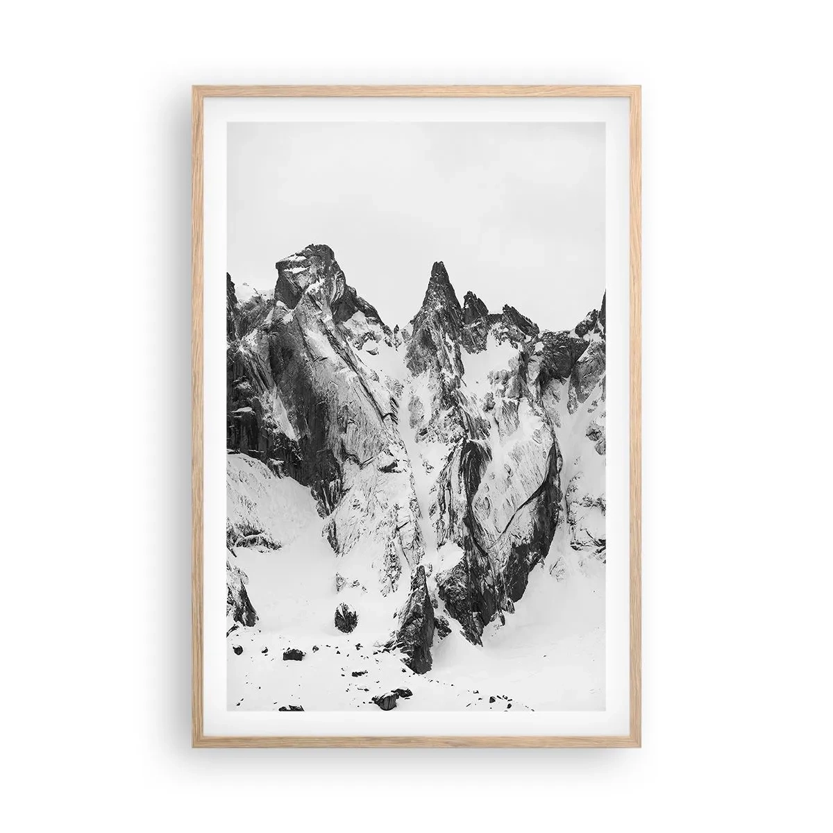 Affiche dans un chêne clair - Poster - Crête dangereuse de granit - 61x91 cm