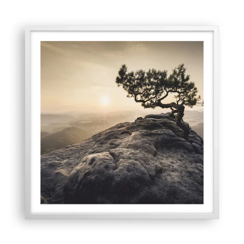 Affiche dans un cadre blanc - Poster - La vie gagne toujours - 60x60 cm