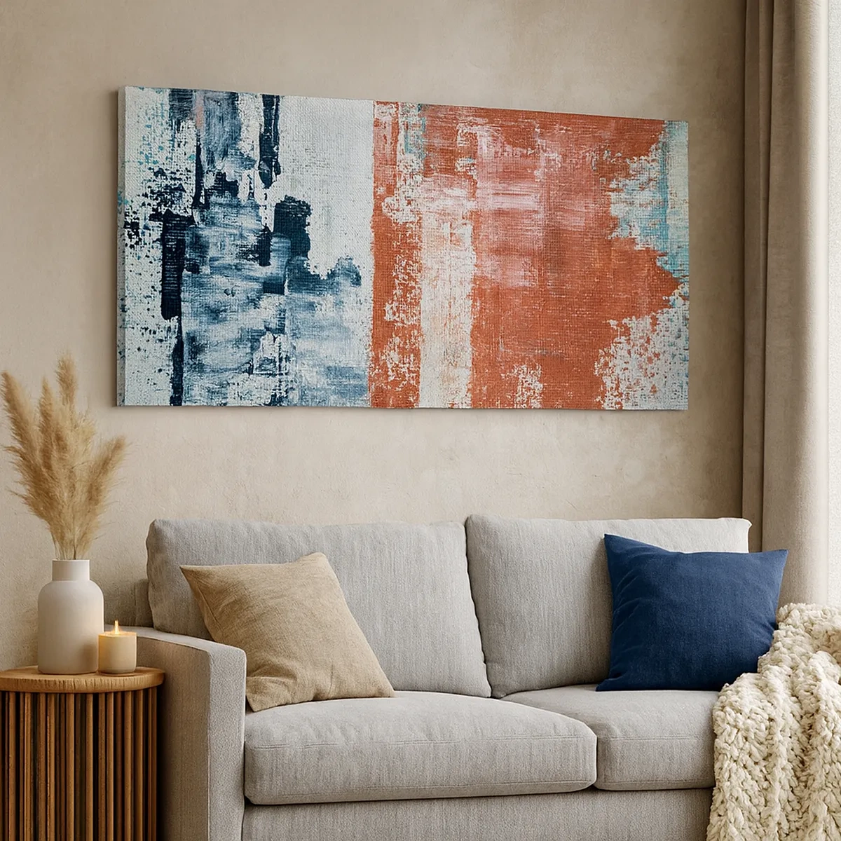 Impression sur toile - Image sur toile - Moitié-moitié abstrait - 30x30 cm