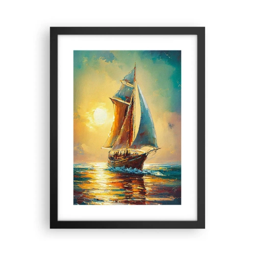Affiche dans un cadre noir - Poster - Toutes voiles dehors - 30x40 cm