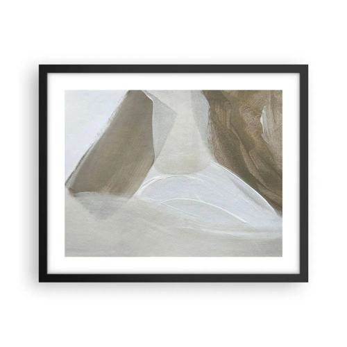 Affiche dans un cadre noir - Poster - Une vague de blanc - 50x40 cm
