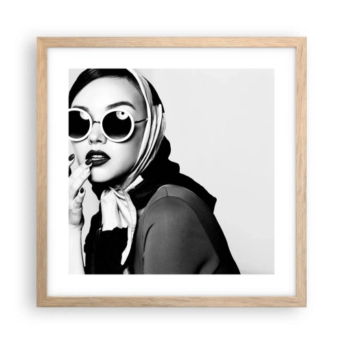 Affiche dans un chêne clair - Poster - Salutations des années 60 - 40x40 cm