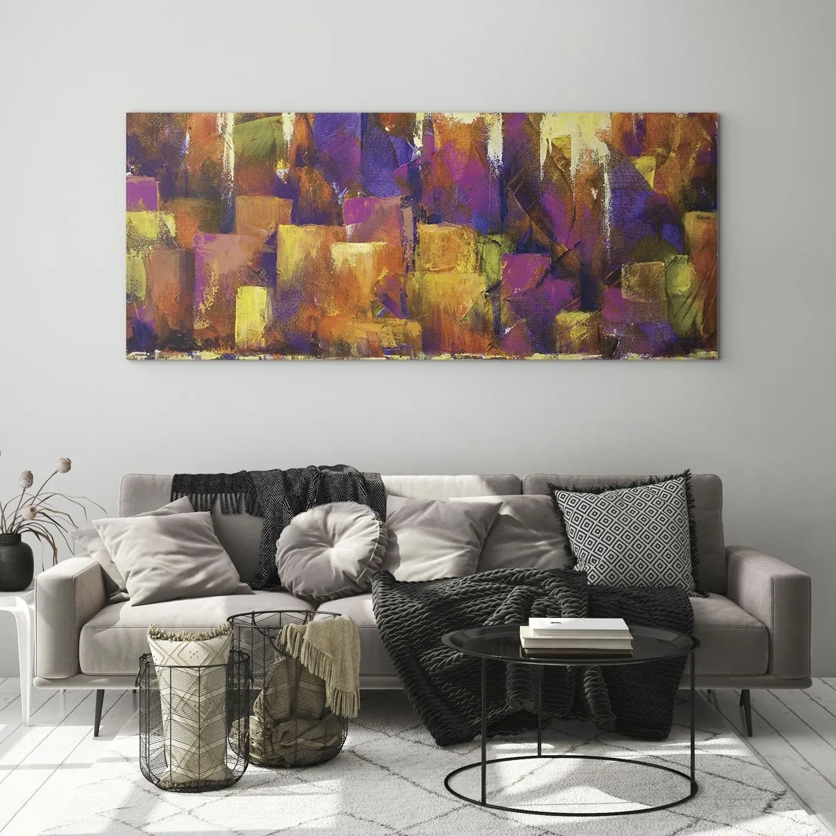 Impression sur verre - Image sur verre - Composition métropolitaine - 90x30 cm