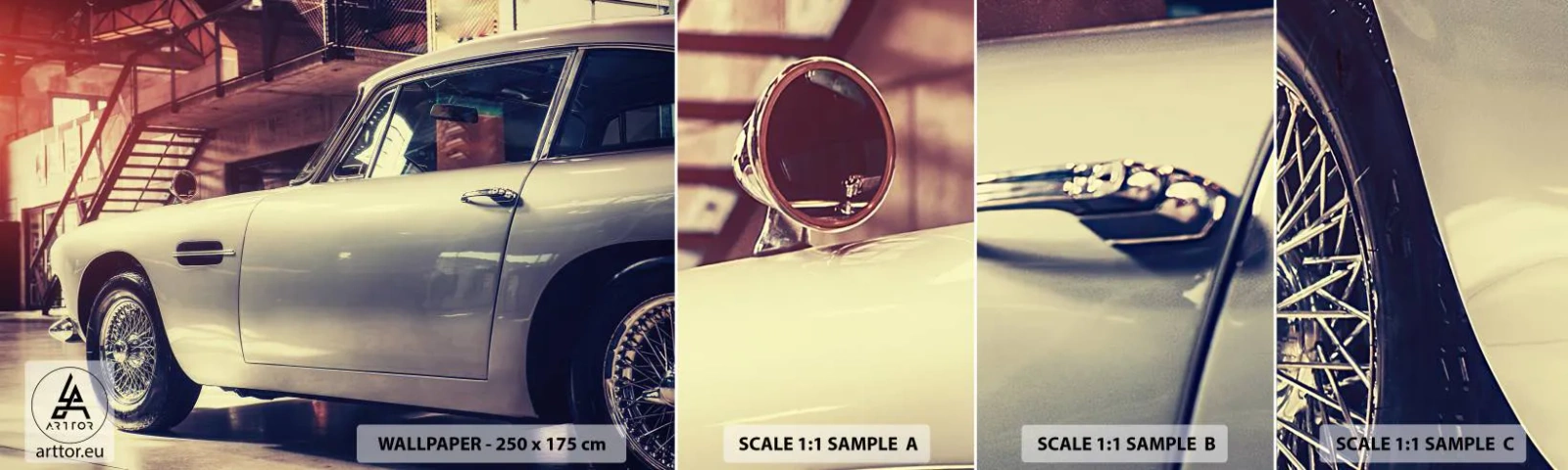 Échantillon De Papier Peint Standard Eco - Les classiques ne vieillissent pas - Voiture, Automobile, Ancien - 100x30 cm