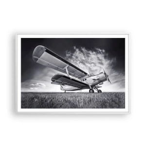 Affiche dans un cadre blanc - Poster - Le pèlerin ailé - 100x70 cm