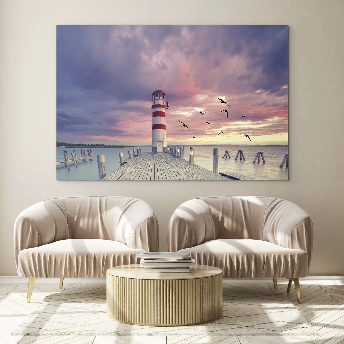 Impression sur verre - Image sur verre - C'est l'heure d'aller au port - 70x50 cm