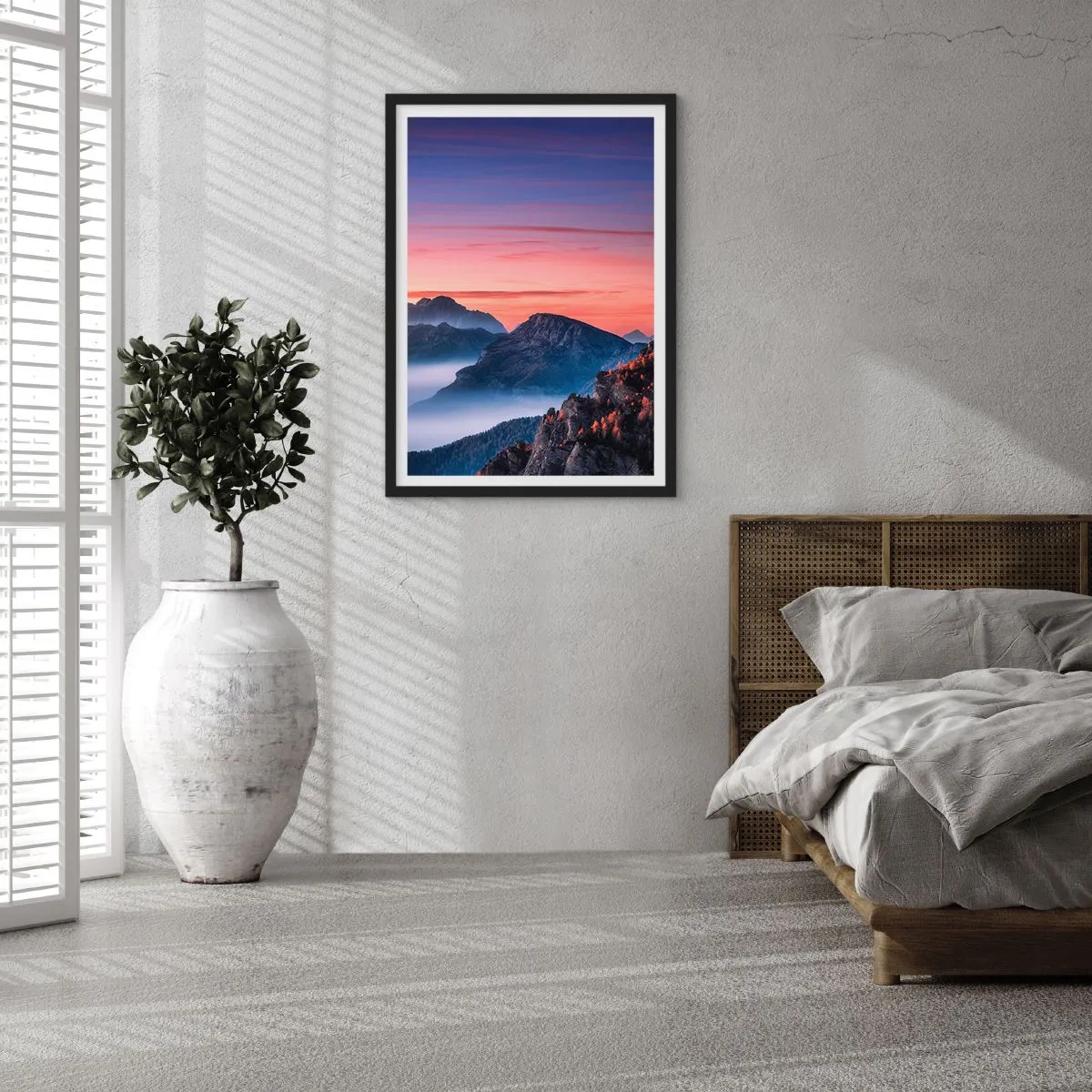 Affiche dans un cadre noir - Poster - Au-dessus des vallées - 40x50 cm