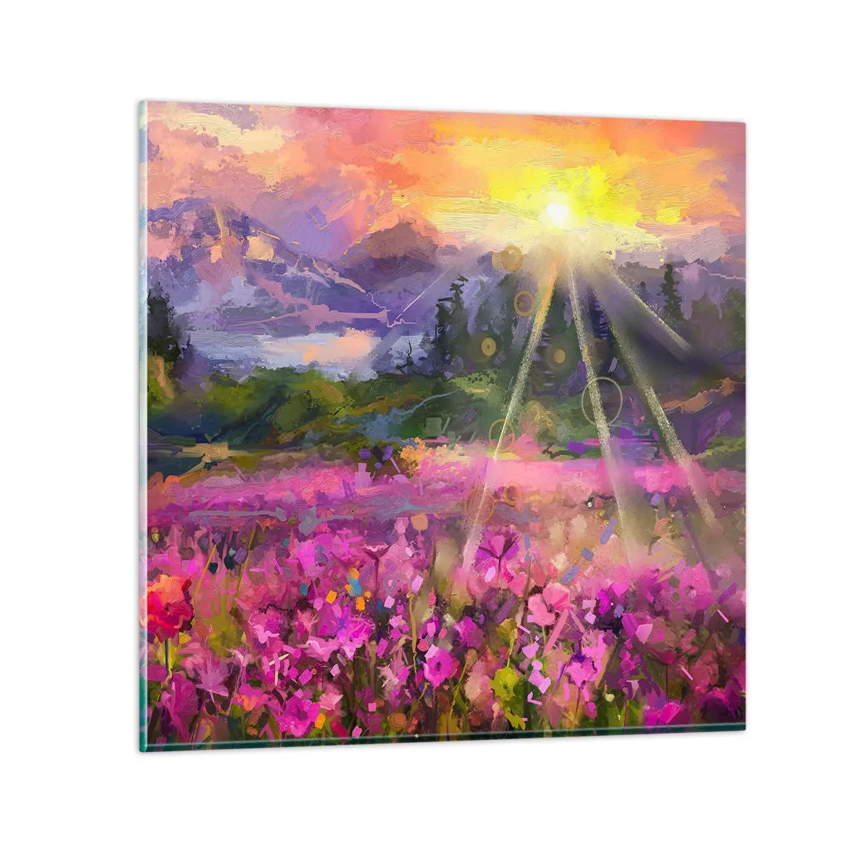 Impression sur verre - Image sur verre - Dans la vallée à l'abri du soleil - 70x70 cm