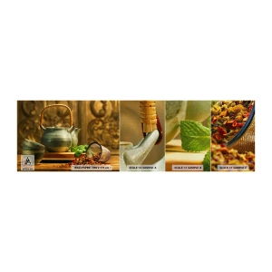 Échantillon de Papier Peint Premium Canvas - Un traité sur la consommation de thé - La gastronomie, Thé, Herbes séchées - 100x30 cm