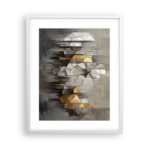 Affiche dans un cadre blanc - Poster - Composition de glace et de lumière - 40x50 cm