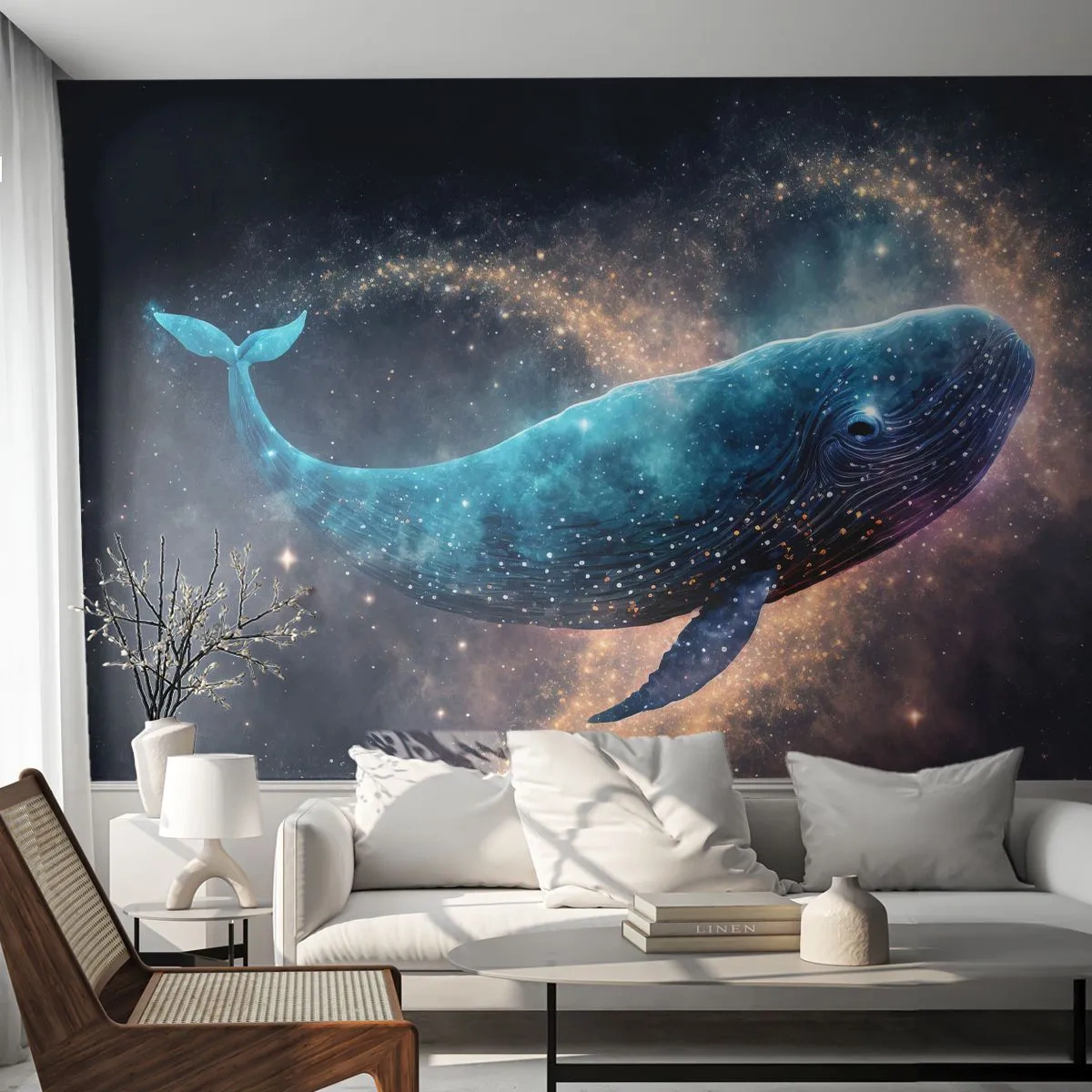 Papier Peint Photo Standard Eco - Un tel monde existe… - Baleine, la magie, Fantastique - 250x175 cm