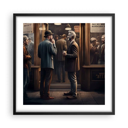 Affiche dans un cadre noir - Poster - Bon moment de la journée - 50x50 cm