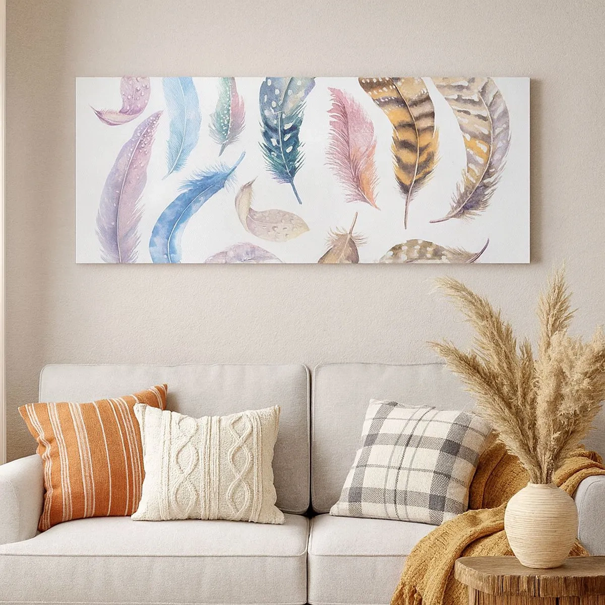 Impression sur toile - Image sur toile - Léger, bariolé et multicolore - 100x40 cm