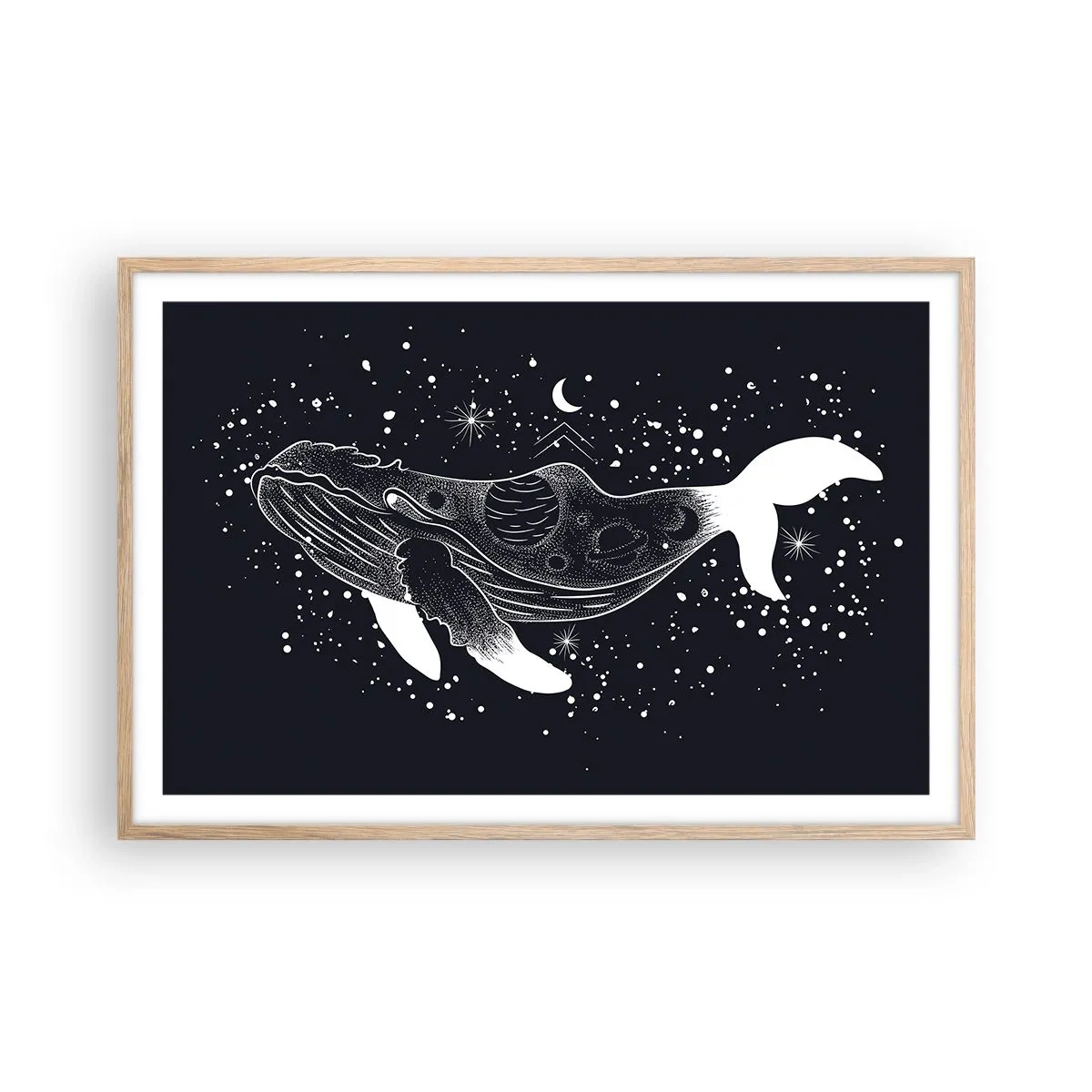 Affiche dans un chêne clair - Poster - Dans l'océan de l'univers - 91x61 cm