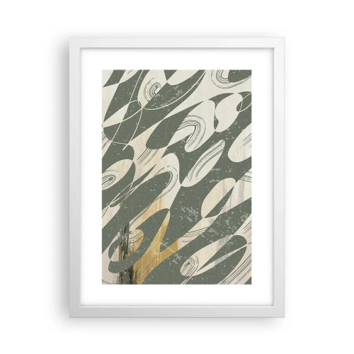 Affiche dans un cadre blanc - Poster - Abstraction rythmique - 30x40 cm