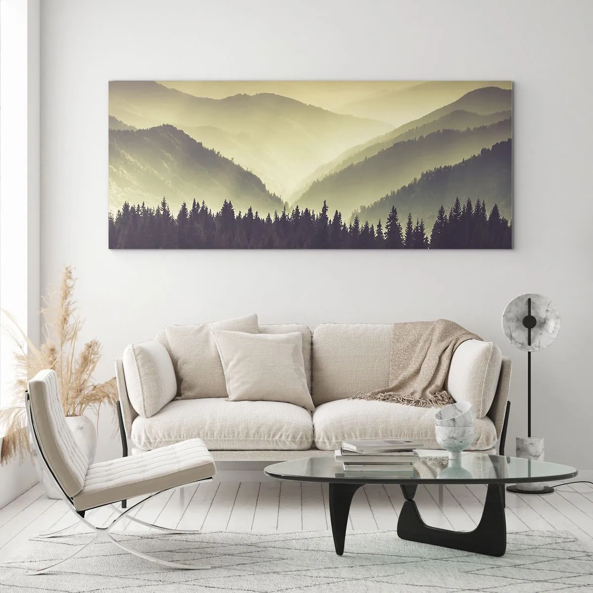 Impression sur verre - Image sur verre - Derrière les sept montagnes… - 100x40 cm