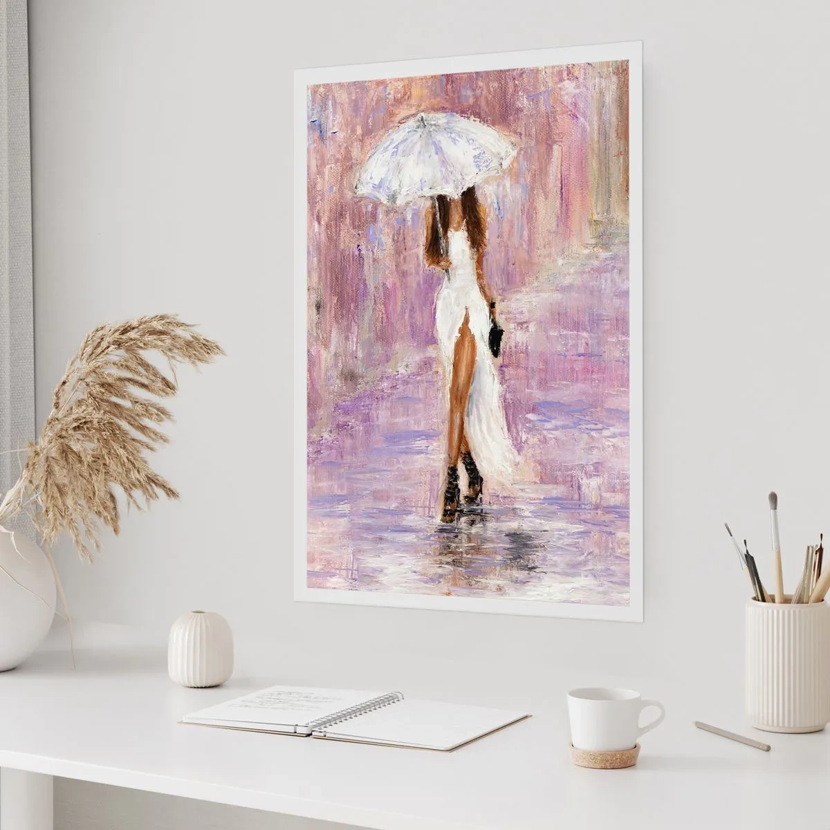Affiche - Poster - Sous la pluie lilas - 30x40 cm