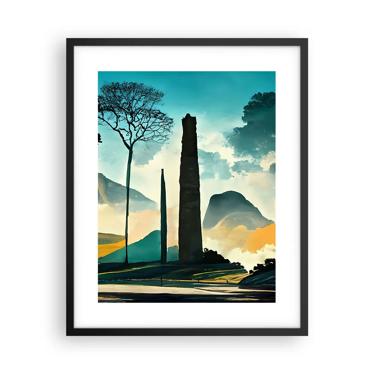 Affiche dans un cadre noir - Poster - Toujours de plus en plus haut - 40x50 cm