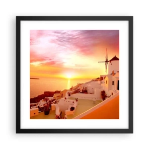 Affiche dans un cadre noir - Poster - Fondre en blanc et or - 40x40 cm