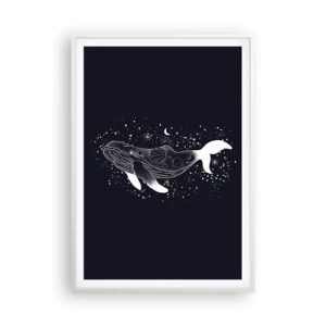 Affiche dans un cadre blanc - Poster - Dans l'océan de l'univers - 70x100 cm