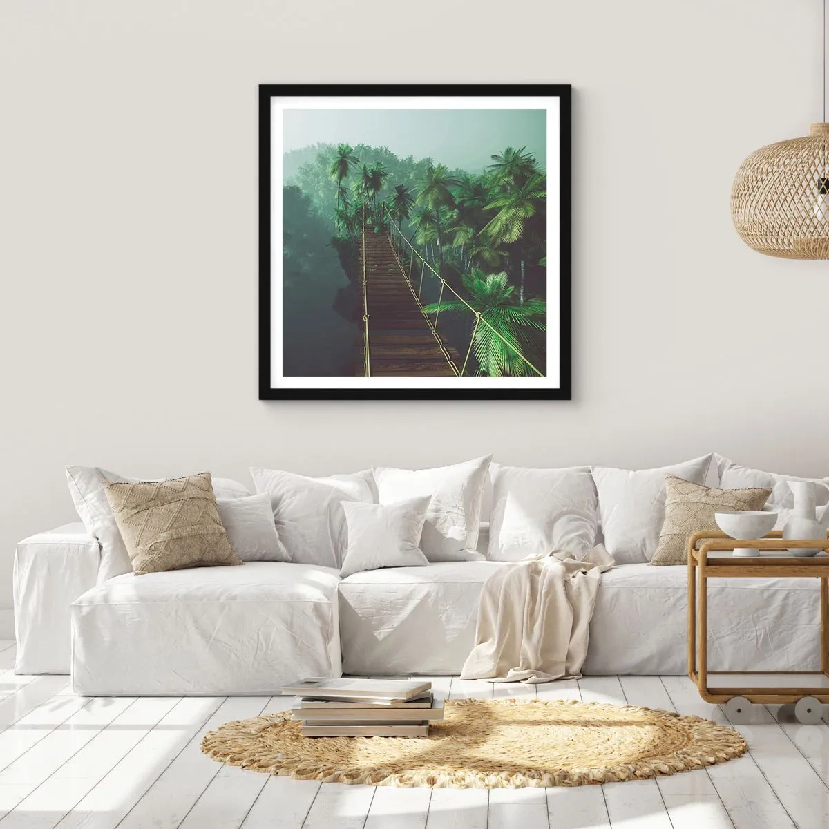 Affiche dans un cadre noir - Poster - Au fil de la verdure - 40x40 cm