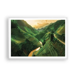 Affiche dans un cadre blanc - Poster - Vallée vietnamienne - 100x70 cm