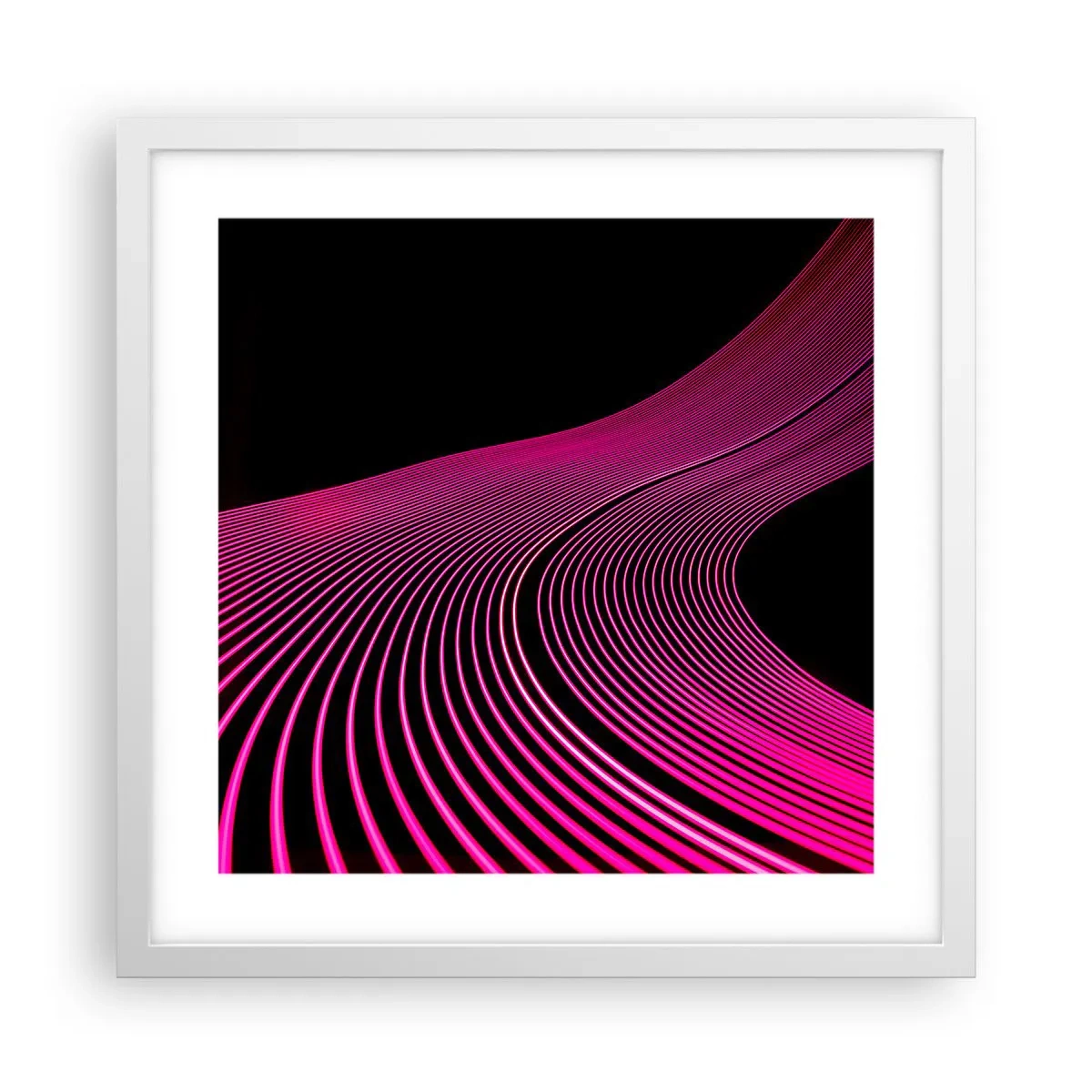 Affiche dans un cadre blanc - Poster - Avenue de lumière - 40x40 cm
