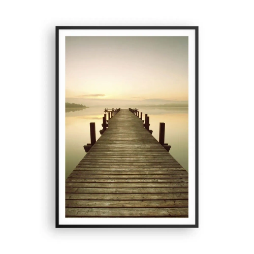 Affiche dans un cadre noir - Poster - L'aube, les premières lueurs, le jour  - 70x100 cm