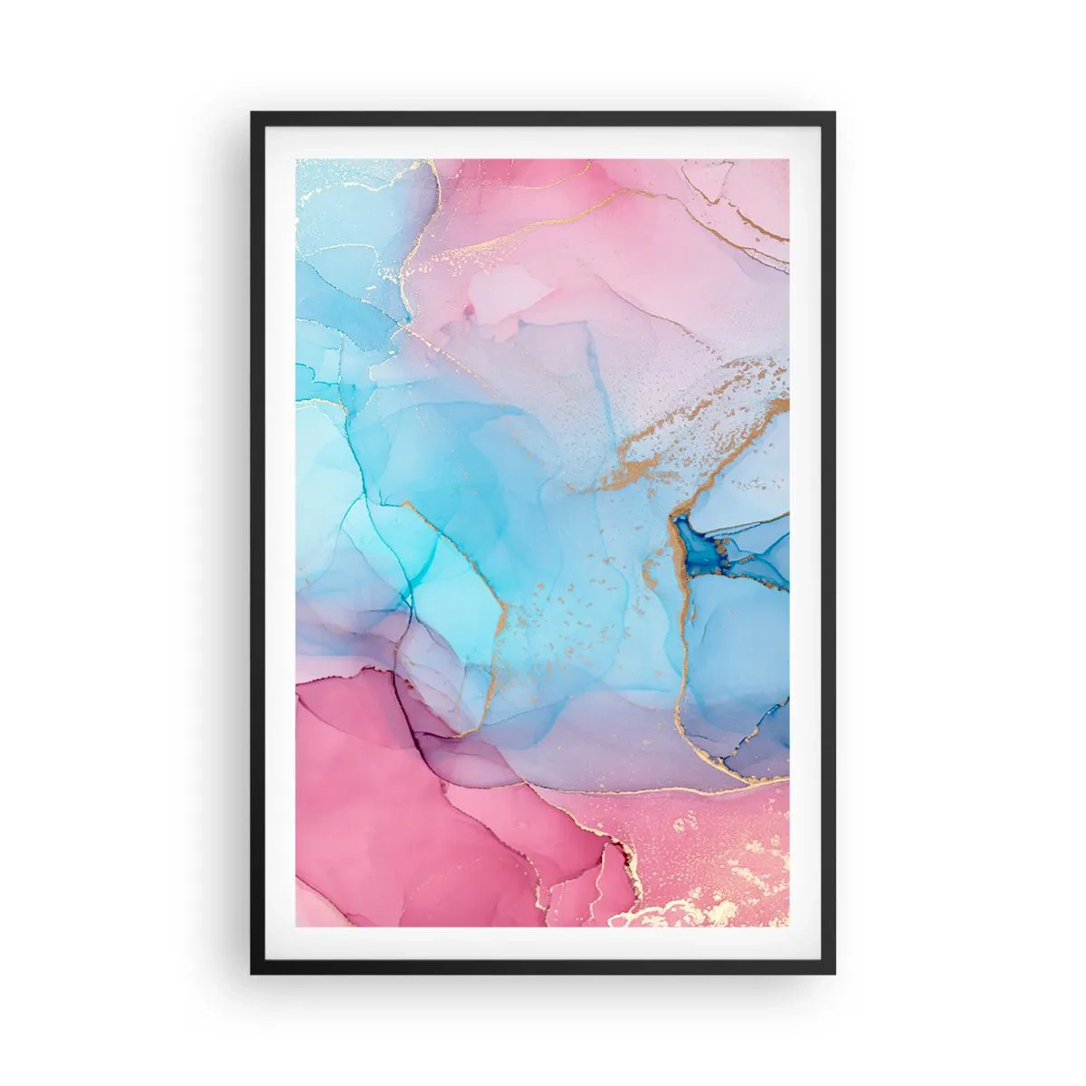 Affiche dans un cadre noir - Poster - Rencontre et mélange - 61x91 cm