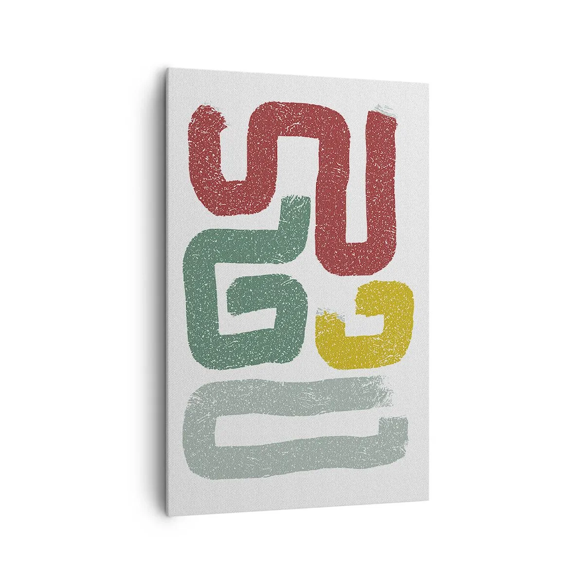 Impression sur toile - Image sur toile - Motifs géométriques colorés dans un style abstrait - 80x120cm - Dans une langue inconnue - Décoration murale moderne pour le salon et la chambre ARTTOR