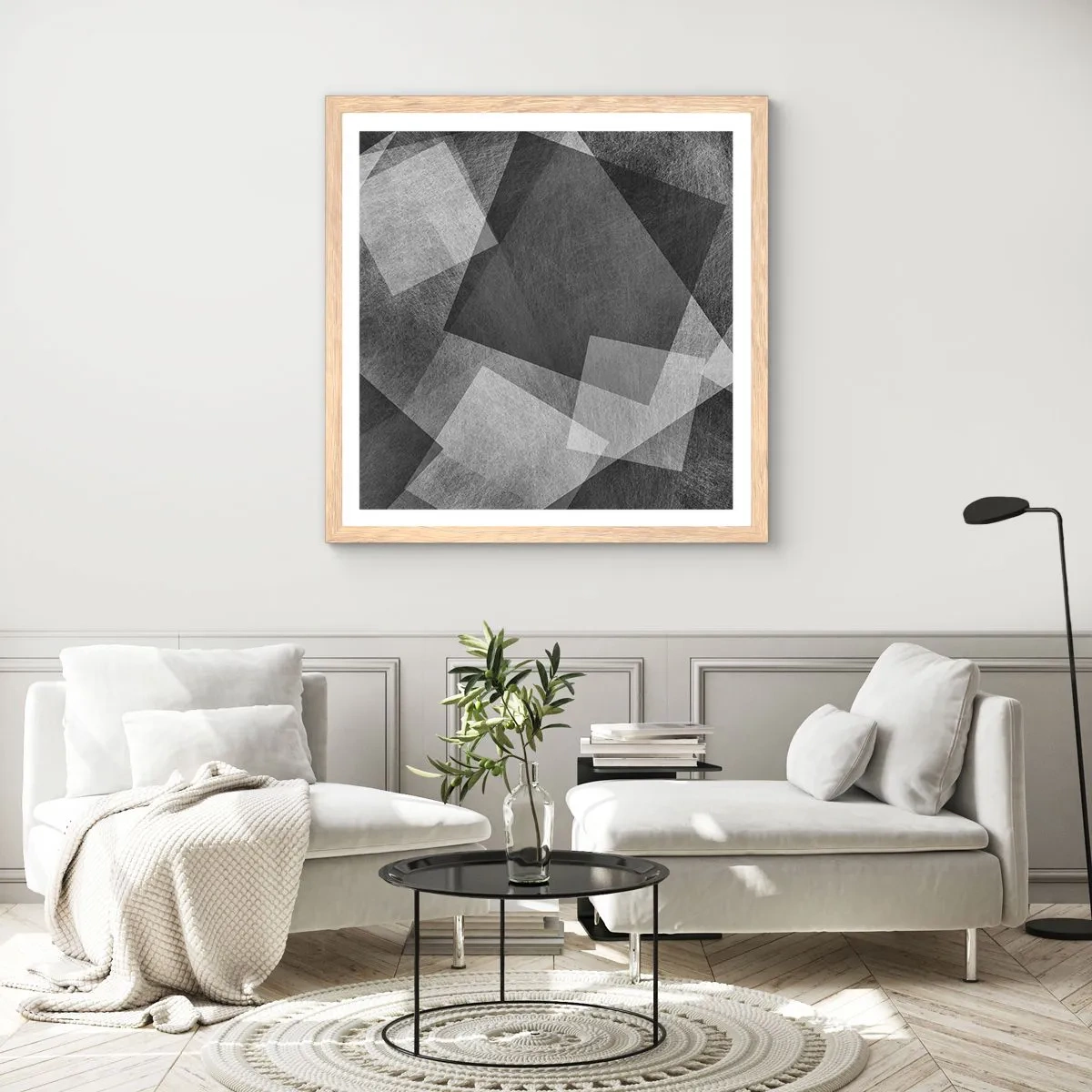 Affiche dans un chêne clair - Poster - Le symbole éternel de durabilité et d'ordre - 40x40 cm