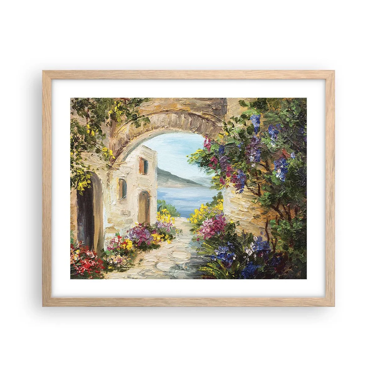 Affiche dans un chêne clair - Poster - Le charme d'une province côtière - 50x40 cm