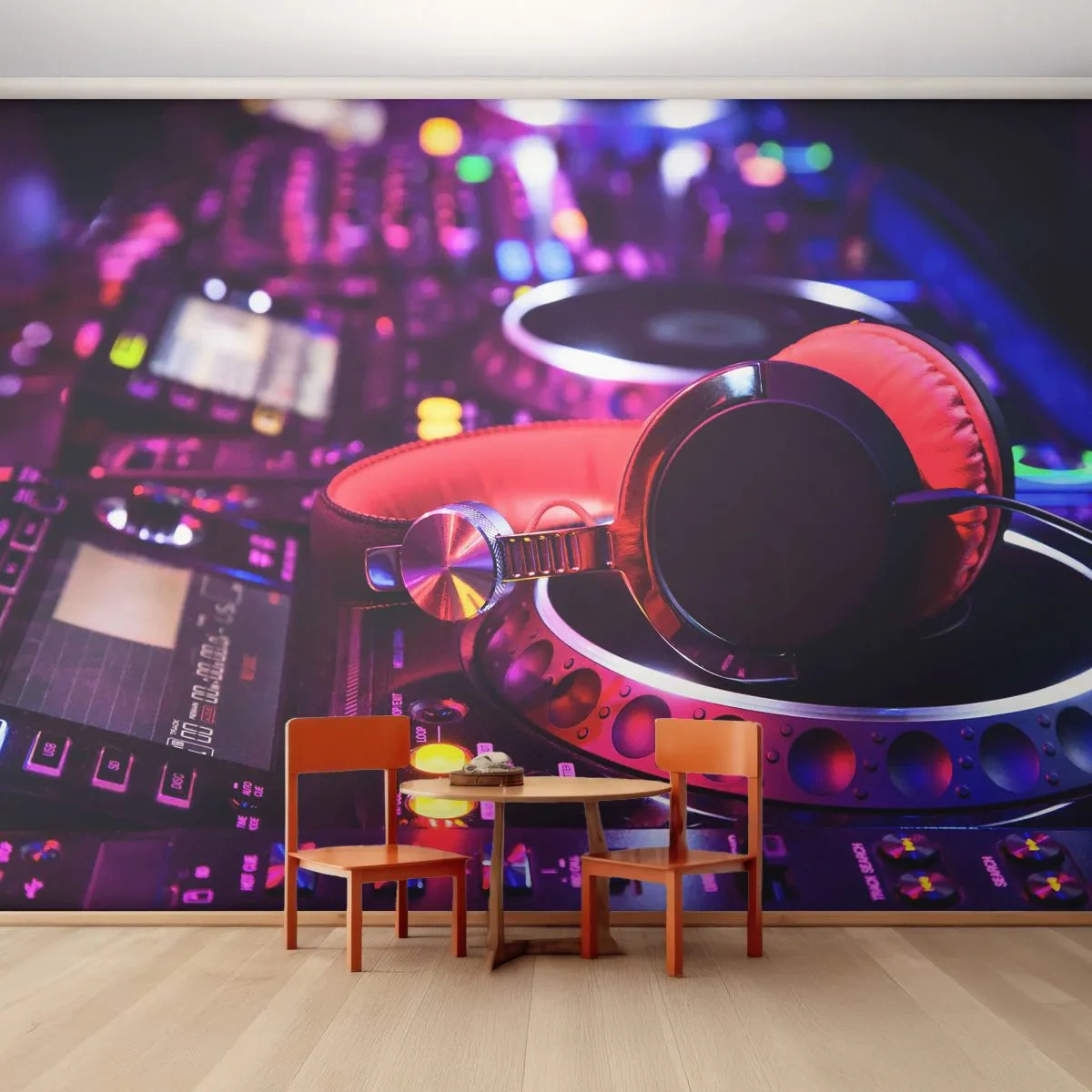 Papier Peint Autocollant Deluxe Sticker - Avant que le plaisir ne commence - Musique, Studio de musique, Écouteurs - 250x175 cm
