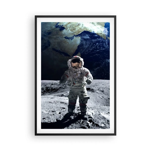 Affiche dans un cadre noir - Poster - Salutations de la lune - 61x91 cm