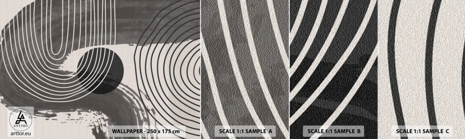 Échantillon de Papier Peint Autocollant Deluxe Sticker - L'ovale gagne - Abstraction, Minimalisme, Morceau - 100x30 cm