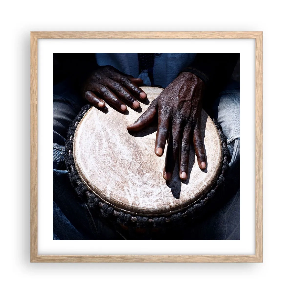 Affiche dans un chêne clair - Poster - Vis à son rythme - 50x50 cm