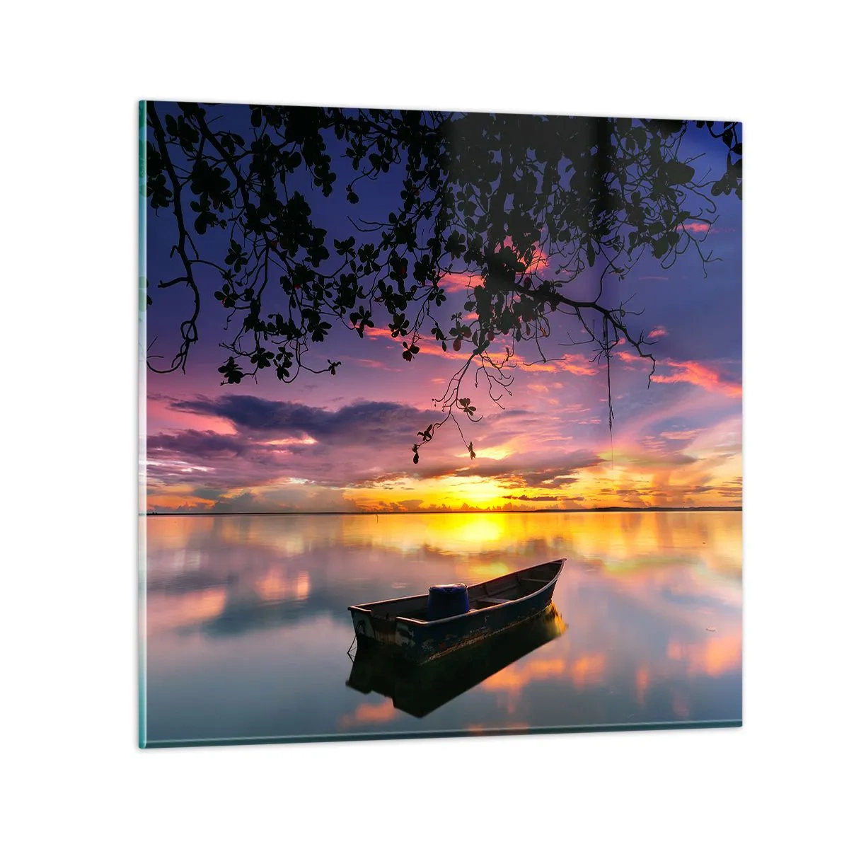 Impression sur verre - Image sur verre - "Tu sembles suspendu au milieu du ciel..." - 50x50 cm