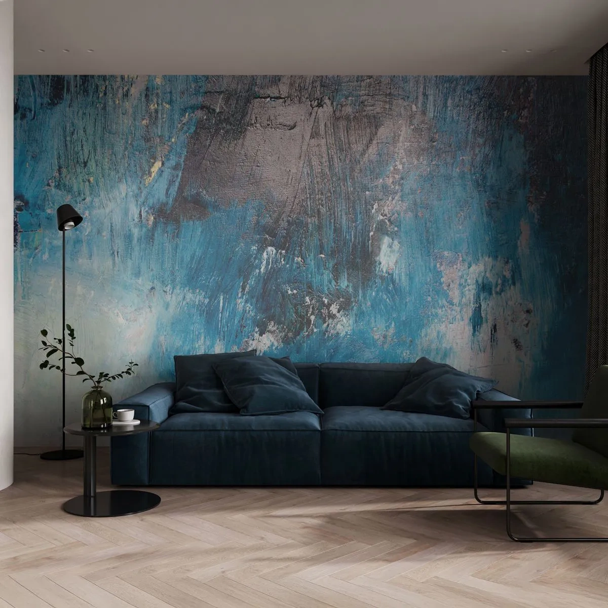 Papier Peint Photo Standard Eco - Rhapsodie en bleu - Abstraction, Morceau, Art moderne - 400x280 cm