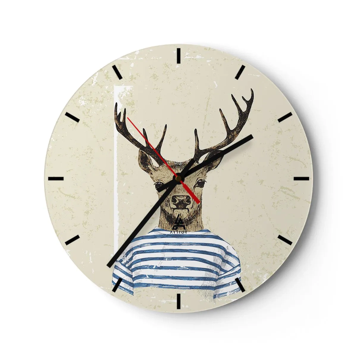 Horloge murale - Pendule murale - Parce que j'aime les chemises rayées - 40x40 cm